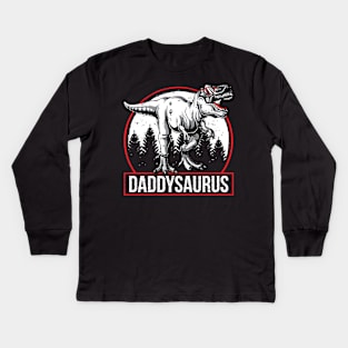 Funny Daddysurus Rex Daddy Saurus Fathers Day Gift Kids Long Sleeve T-Shirt